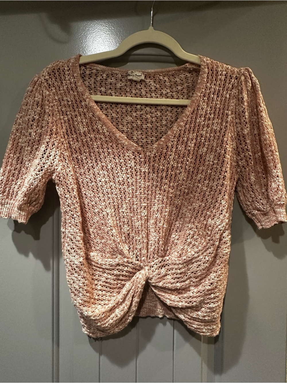 Hem and Thread cropper short sleeve sweater